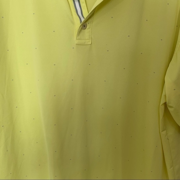 Men's Footjoy Neon Yellow with Silver Arrow Design Golf Polo Size L - Picture 3 of 9